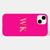 ホットピンクのミニマルモノグラムイニシャル Case-Mate iPhoneケース (裏面 (横))