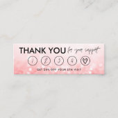 ホットピンクのメイクアップ感謝していヘアロイヤリティカード スキニー名刺 (正面)