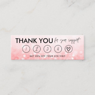 ホットピンクのメイクアップ感謝していヘアロイヤリティカード スキニー名刺