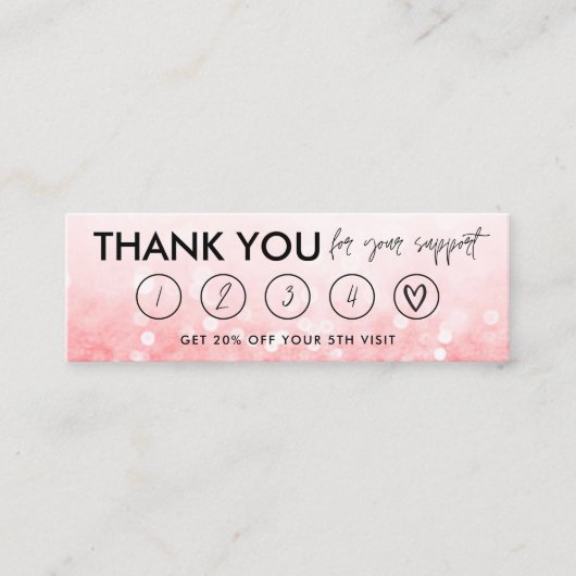 ホットピンクのメイクアップ感謝していヘアロイヤリティカード スキニー名刺 (正面)