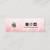 ホットピンクのメイクアップ感謝していヘアロイヤリティカード スキニー名刺 (裏面)