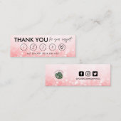 ホットピンクのメイクアップ感謝していヘアロイヤリティカード スキニー名刺 (正面/裏面)