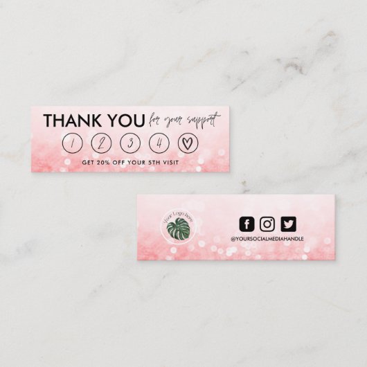 ホットピンクのメイクアップ感謝していヘアロイヤリティカード スキニー名刺 (正面/裏面)