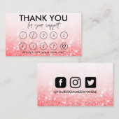 ホットピンクのメイクアップ感謝していヘアロイヤリティカード 名刺 (正面/裏面)