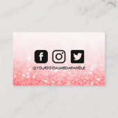 ホットピンクのメイクアップ感謝していヘアロイヤリティカード 名刺 (裏面)