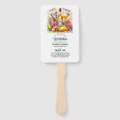 ホットピンクのメキシコ フィエスタ テキーラ ウェディング プログラム ハンドファン (正面)