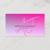 ホットピンクのモダンなメイクアップアーティストの美容院 名刺 (正面)