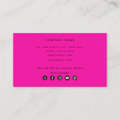ホットピンクのモダンソーシャルメディア 名刺 (裏面)