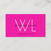 ホットピンクのモダンソーシャルメディア 名刺 (正面)