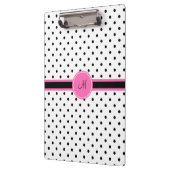ホットピンクのモノクロ水玉模様 クリップボード (左)