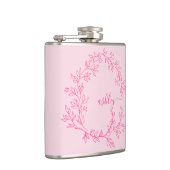 ホットピンクのモノグラムガールの花嫁おとぎ会 フラスク (右)