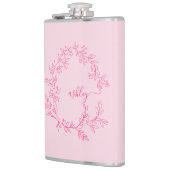 ホットピンクのモノグラムガールの花嫁おとぎ会 フラスク (左)