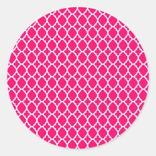 ホットピンクのモロッコタイルシール ラウンドシール (正面)