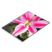 ホットピンクのユリの花の水ポップ・アートの色のアー絵画ト ノートブック (左側)