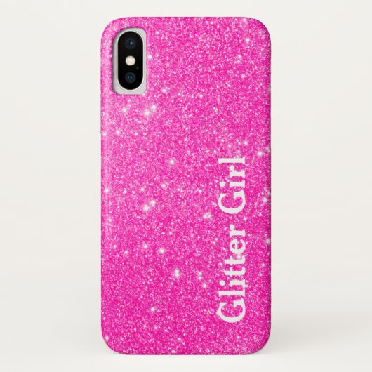 ホットピンクのラメが輝く女の子があなたの魅力を引き出します Case-Mate iPhoneケース (裏面)