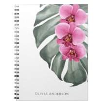 ホットピンクのラン Tropical Watercolor Floral