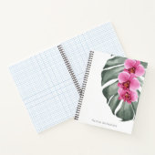 ホットピンクのラン Tropical Watercolor Floral ノートブック (内部)