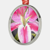 ホットピンクのリリーポップ・アートのテネリフェのアートウォーターの花 メタルオーナメント (左)