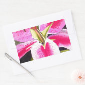 ホットピンクのリリーポップ・アートのテネリフェのアートウォーターの花 長方形シール (封筒)