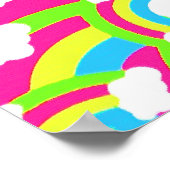 ホットピンクのレインボーパターン ポスター (角)