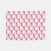 ホットピンクのヴィンテージサンタ風のレトロなクリスマス フリースブランケット (正面(横))