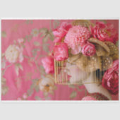 ホットピンクのヴィンテージバードケージハットフローラの分離 薄葉紙 (正面)