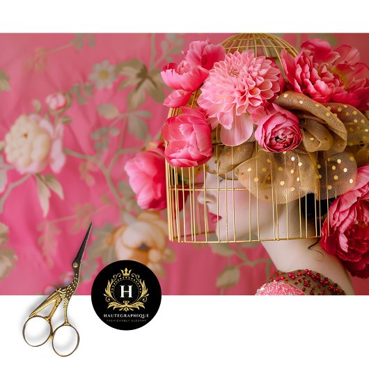 ホットピンクのヴィンテージバードケージハットフローラの分離 薄葉紙