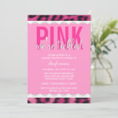 ホットピンクの下着シャワー招待状 招待状 (スタンド正面)