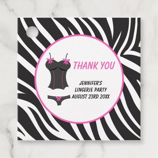 ホットピンクの下着パーティー感謝祭 フェイバータグ (正面)