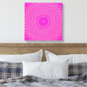 ホットピンクの円パターン キャンバスプリント (インサイチュ (寝室))