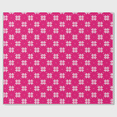 ホットピンクの冬のクリスマスパターン ラッピングペーパー (フラット)