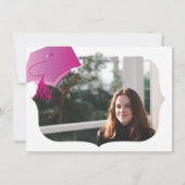 ホットピンクの卒業パーティーお祝い招待状 招待状 (裏面)