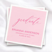 ホットピンクの卒業式のスクリプト スタンダードカクテルナプキン