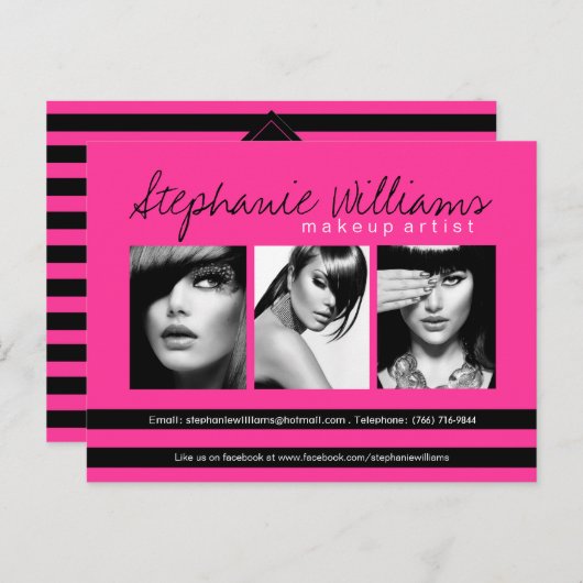 ホットピンクの口紅の滑らかなメイクアップアーティスティックコンプカード ポストカード (正面/裏面)