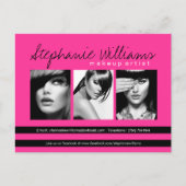 ホットピンクの口紅の滑らかなメイクアップアーティスティックコンプカード ポストカード (正面)