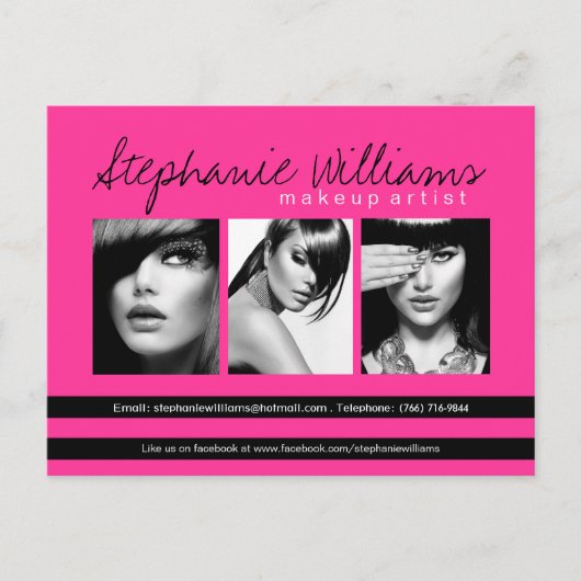 ホットピンクの口紅の滑らかなメイクアップアーティスティックコンプカード ポストカード (正面)