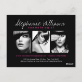 ホットピンクの口紅をアーティストリーカードにする ポストカード (裏面)