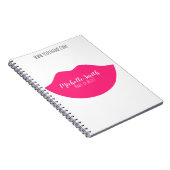 ホットピンクの口紅デザインメイクアーティスト名刺 ノートブック (右側)