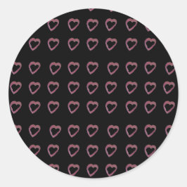 ホットピンクの口紅ハート ラウンドシール