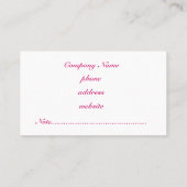 ホットピンクの名刺 名刺 (裏面)