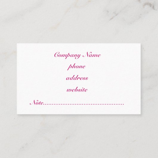 ホットピンクの名刺 名刺 (裏面)