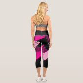 ホットピンクの名前とモノグラムのブラシストロークの色合い カプリレギンス (裏面)