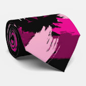 ホットピンクの名前とモノグラムのブラシストロークの色合い ネクタイ (ロール)