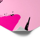 ホットピンクの名前とモノグラムのブラシストロークの色合い ポスター (角)