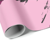 ホットピンクの名前とモノグラムのブラシストロークの色合い ラッピングペーパー (ロールコーナー)