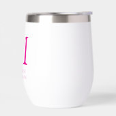 ホットピンクの名前とモノグラム (左面)