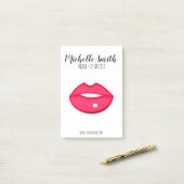 ホットピンクの唇デザインメイクアップアーティスト ポストイット (デスク上)