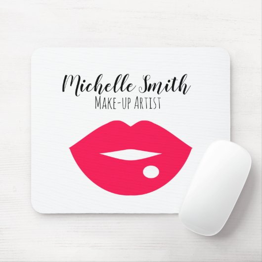 ホットピンクの唇デザインメイクアップアーティスト マウスパッド (マウス)
