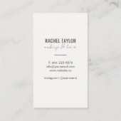 ホットピンクの唇 | パープルメイクアップ名刺 名刺 (裏面)