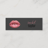 ホットピンクの唇 | 木炭メーキャップ名刺 スキニー名刺 (正面)